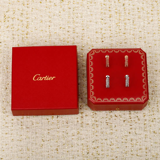 Cartier Rivet Earrings Gold Plated Shiny Design