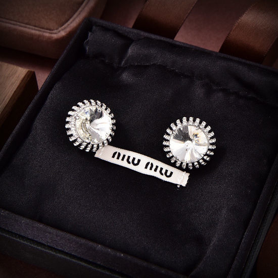 Miu Miu Snowflake Shaped Stud Earrings Brass