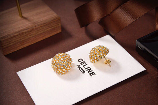 Celine Gold Petal Drop Earrings Unique Design