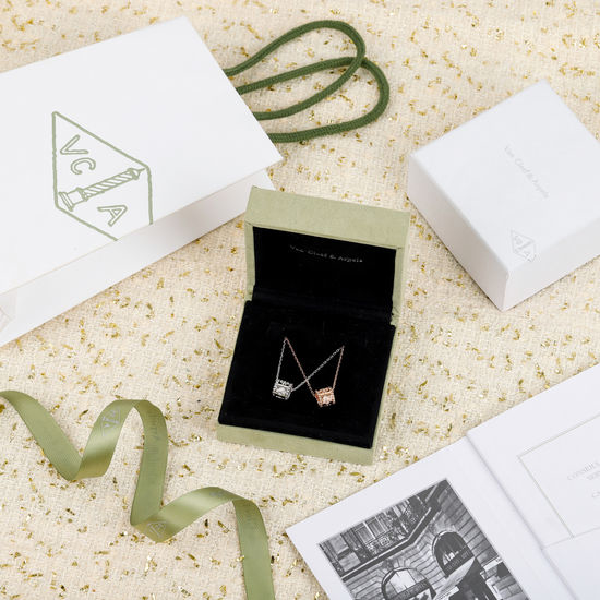 Van Cleef & Arpels VCA Classic Clover Hollow Inlaid Necklace