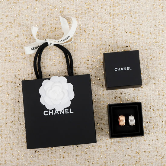 Chanel Quilted 925 Silver Wide Ring