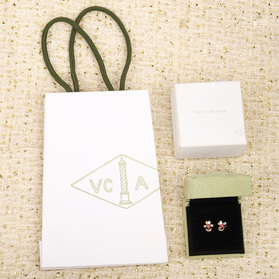 Van Cleef & Arpels VCA Mini Three Leaf Flower Stud Earrings