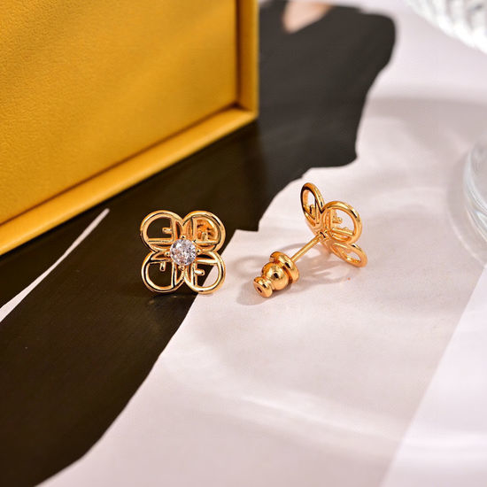Fendi Understated Logo Engraved Stud Earrings