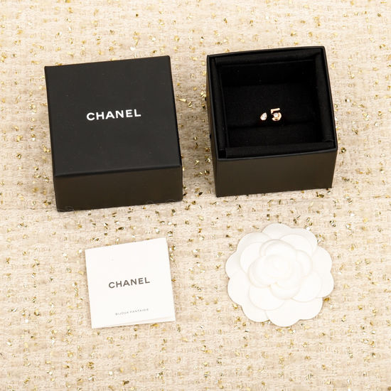 Chanel Crystal Silver Lucky Number Ring