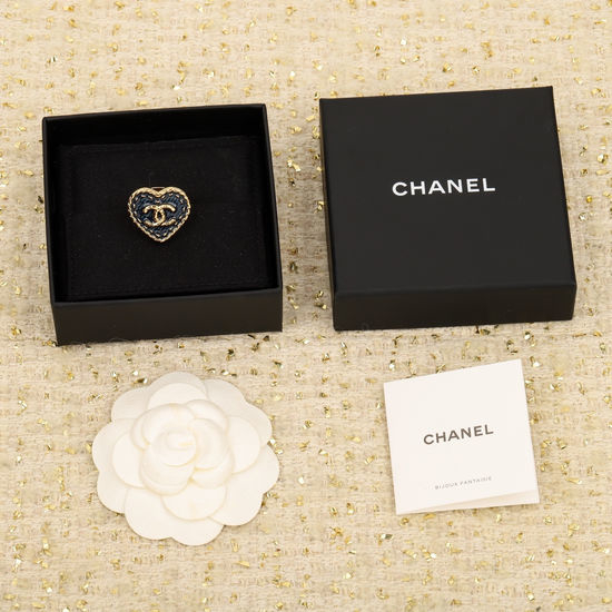 Chanel Denim Blue Heart Ring