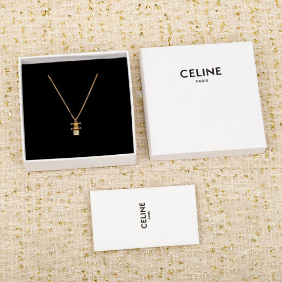 Celine Square Logo Necklace Minimalist Style Crafted