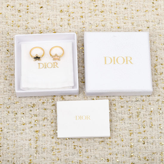 Christian Dior CD Crystal Resin Pentagram Ring
