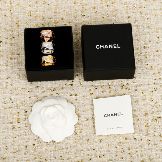 Chanel Diamond Quilted 925 Silver Ring