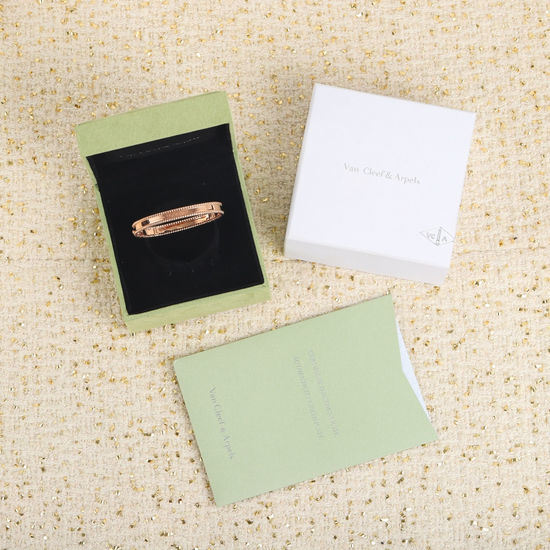 Van Cleef & Arpels VCA Engraved Signature Polished Bangle Bracelet