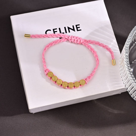 Celine Gold Finish Unique Style Chain Bracelet