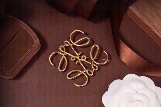 Loewe Classic Logo 18K Gold Plated Brooch