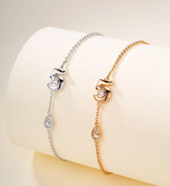 Chanel Crystal Inlaid Number Design Bracelet