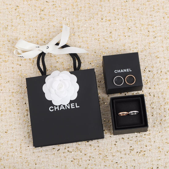 Chanel Premium Striped Silver Ring Exquisite Craft