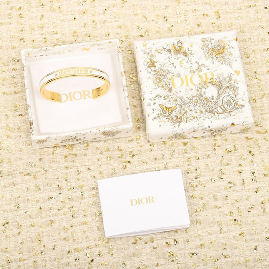 Christian Dior CD Stylish Open Cuff Bangle Elegant Design