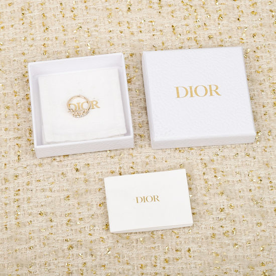 Christian Dior CD Flower Pearl Tassel Ring