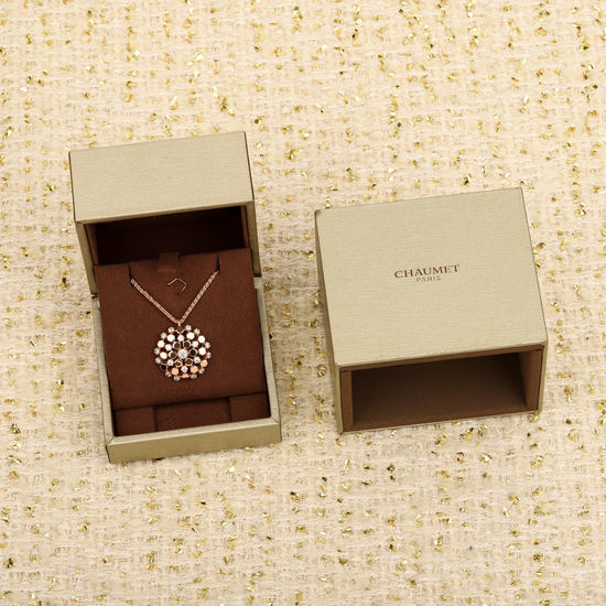 Chaumet Rose Gold Diamond Pendant Necklace