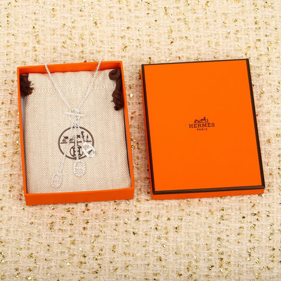 Hermes Sterling Silver Pig Nose Necklace