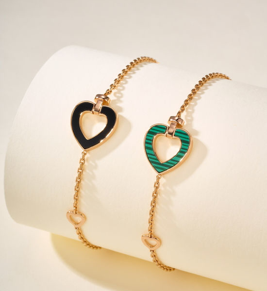 Fred Reversible Heart Shape Charm Bracelet