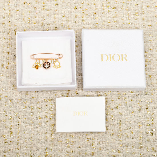 Christian Dior CD Compass Rose Pattern Brooch Jewelry