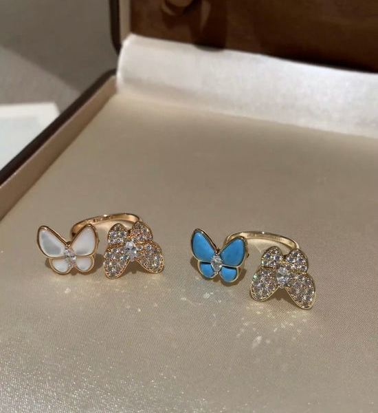Van Cleef & Arpels VCA Turquoise Double Butterfly Ring