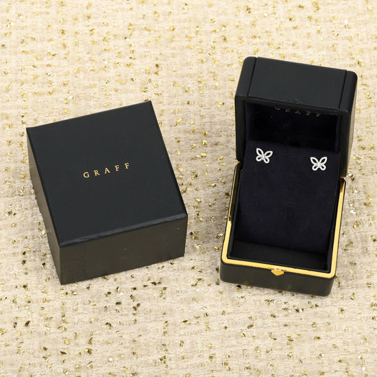 Graff Mini Butterfly Diamond Stud Earrings