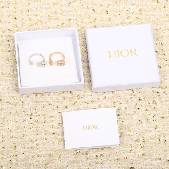 Christian Dior CD Celestial Compass Wheat Pattern Open Ring