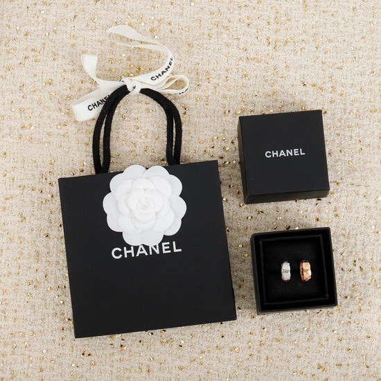 Chanel Quilted Pattern Sterling Silver Ring