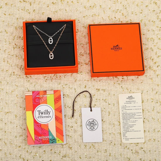 Hermes Full Diamond Pig Nose Necklace