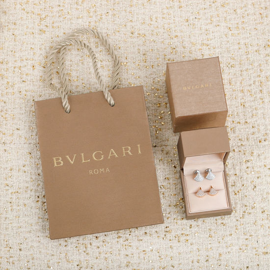 Bvlgari Diamond Encrusted Fan Shaped Earrings