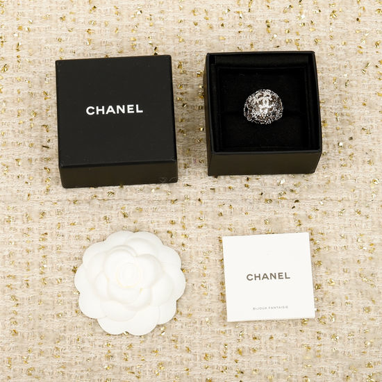 Chanel Sterling Silver Hollow Star Ring