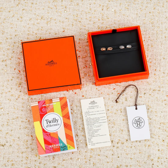 Hermes Sterling Silver Stud Earrings