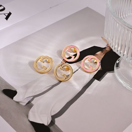 Gucci Logo Engraved High Grade Stud Earrings