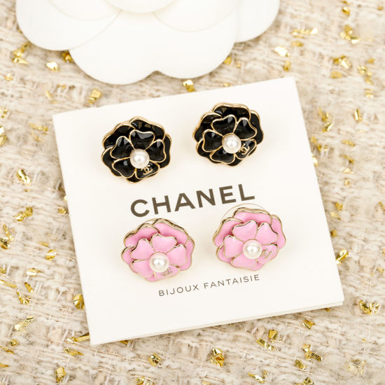 Chanel Camellia Decor Classic Stud Earrings
