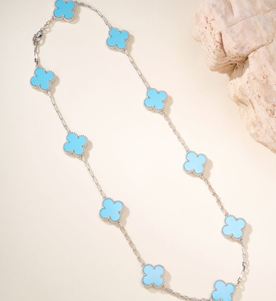 Van Cleef & Arpels VCA Turquoise Ten-flower Necklace