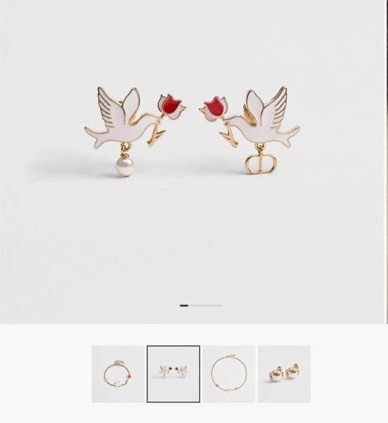 Christian Dior CD Asymmetric Multi-color Enamel Earrings