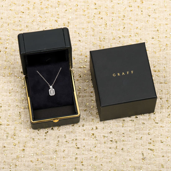 Graff Emerald Cut Diamond Pendant Necklace