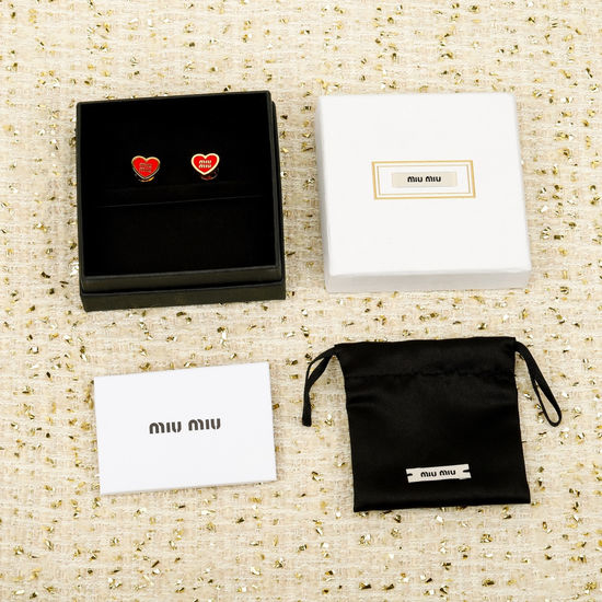 Miu Miu Love Shape Stud Earrings