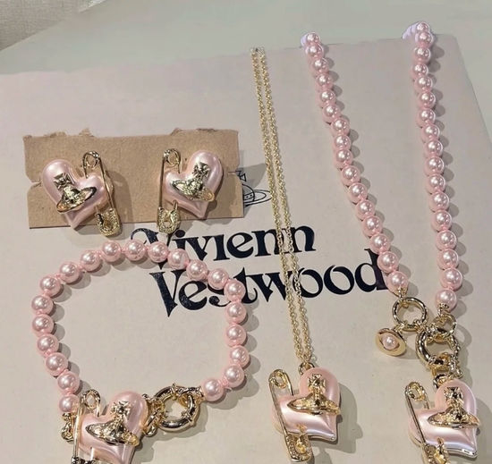 Vivienne Westhood Timeless Elegant Pink Pearl Necklace