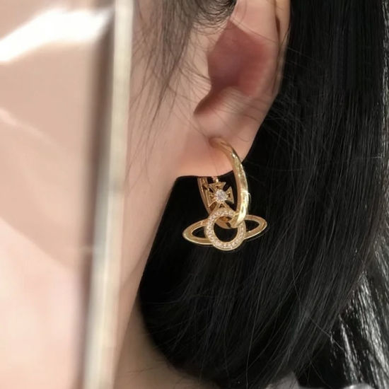 Vivienne Westhood Elegant Saturn Design Earrings