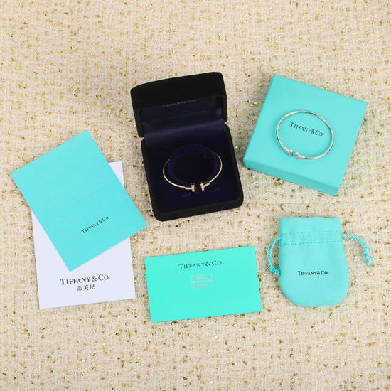 Tiffany & Co. Diamond Inset Classic Elegant Bangle