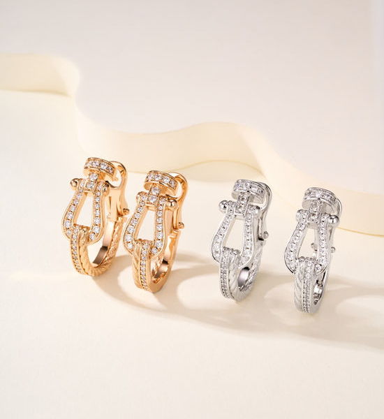 Fred Horseshoe Rope Design Hoop Earrings