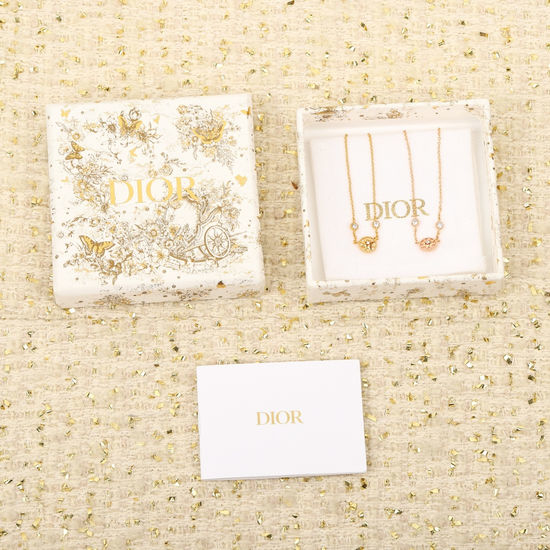 Christian Dior CD Reversible Compass Pendant Necklace