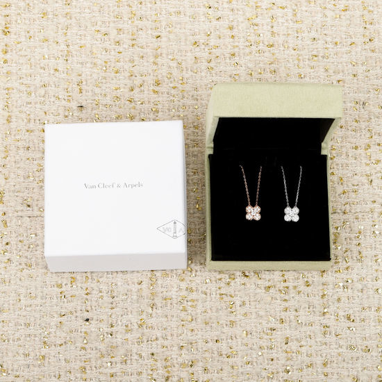 Van Cleef & Arpels VCA Classic Clover Diamond Pendant Necklace