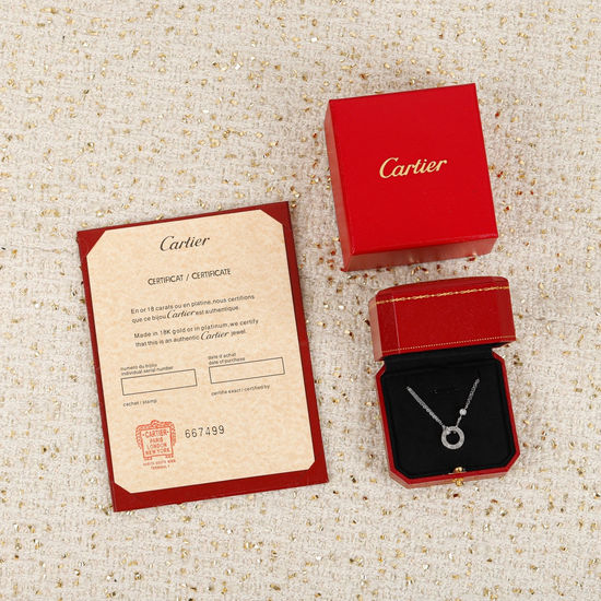 Cartier Double Layer Diamond Pendant Necklace
