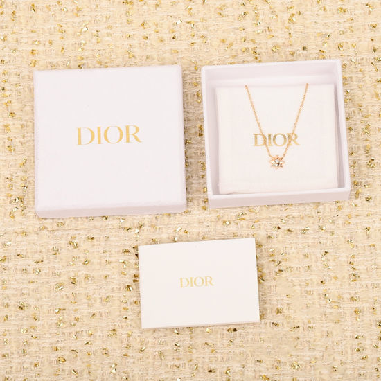Christian Dior CD Eight-Pointed Star Rose Gold Plated Necklace