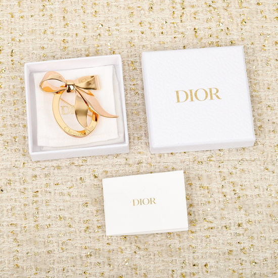 Christian Dior CD Three-dimensional Bowknot Oval Brooch