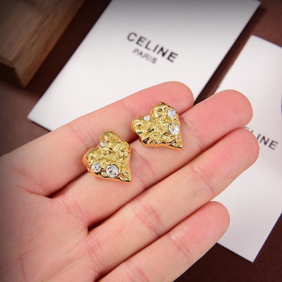 Celine Heart Shape Unique Design Stud Earrings