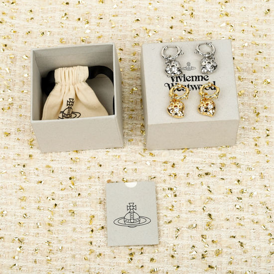 Vivienne Westhood Three-dimensional Heart Shaped Earrings