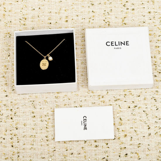 Celine Emblem Pendant Necklace Minimalist Style