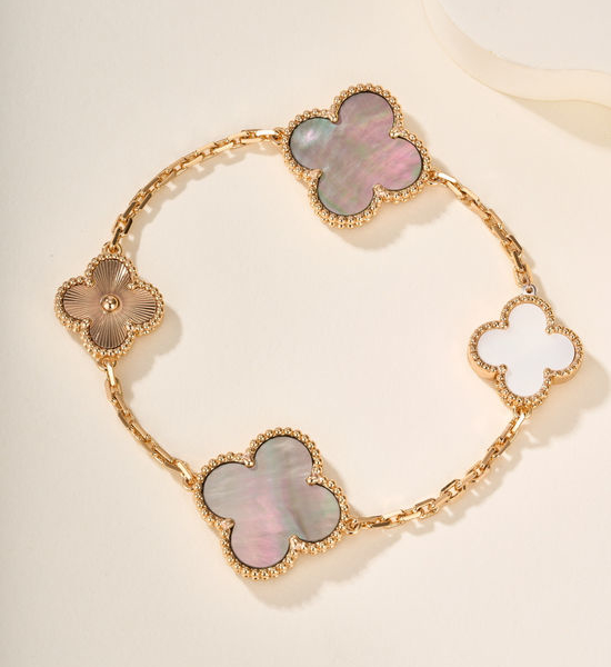 Van Cleef & Arpels VCA Clover Gem Convertible Multistyle Bracelet